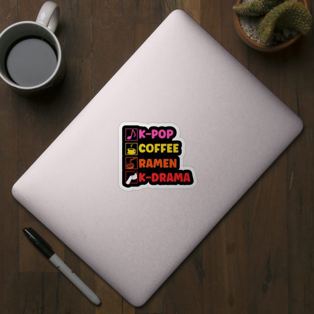 K-Pop Coffee Ramen K-Drama Japanese by Toeffishirts